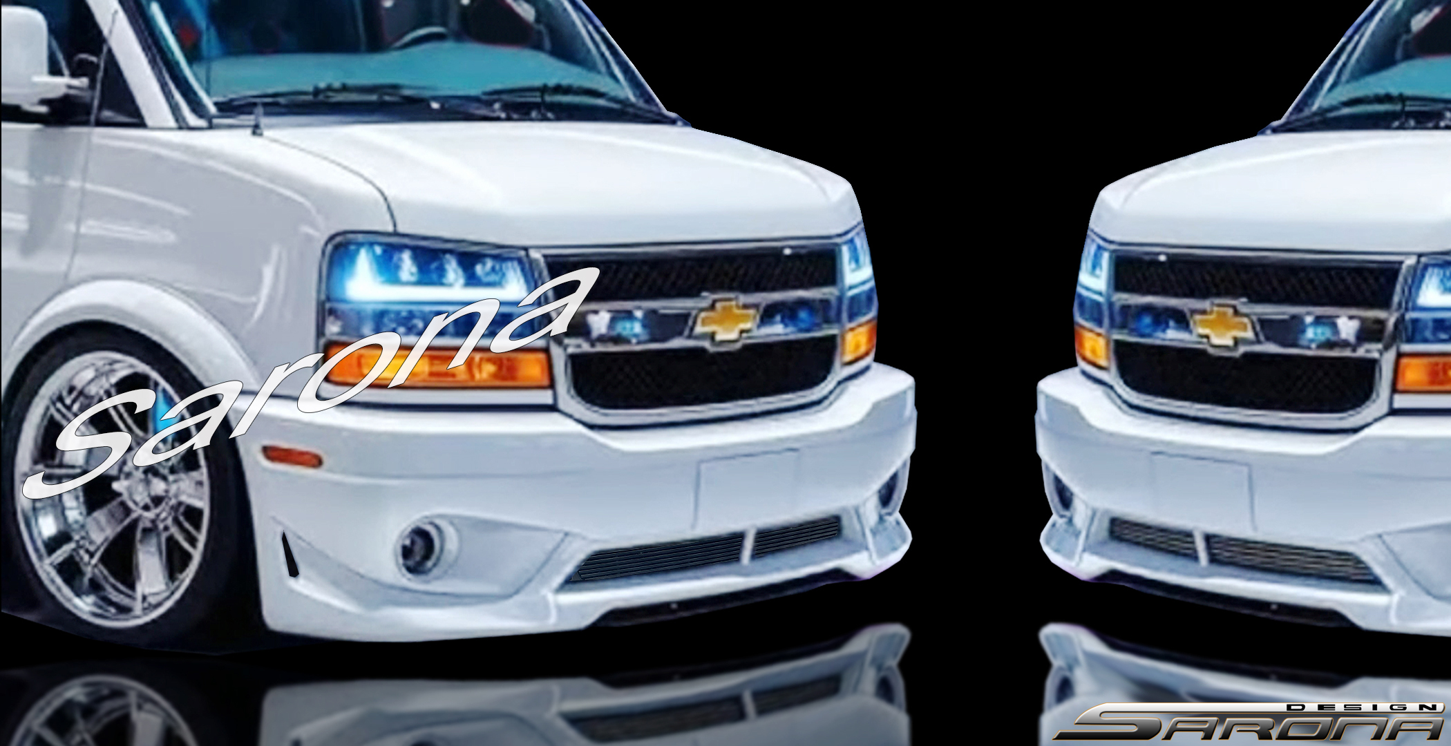 Custom GMC Savana Van  All Styles Front Bumper (2003 - 2026) - $1590.00 (Part #GM-034-FB)